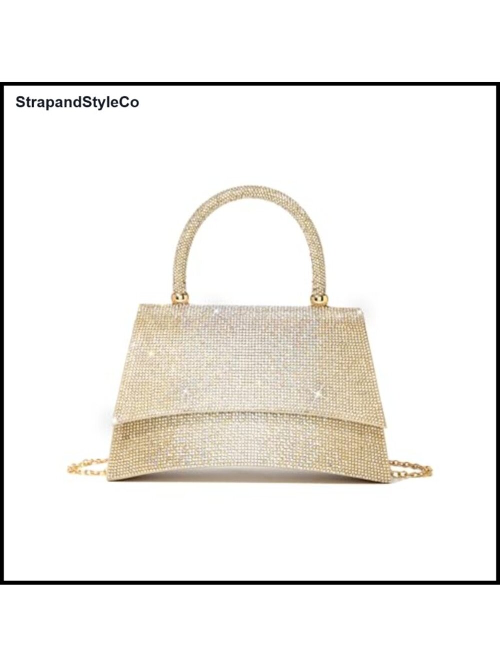 Rhinestone Evening Clutch Sparkly Leather Crossbody Bag Wedding Party
